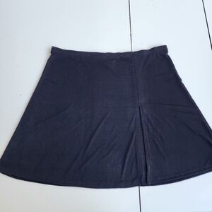 Pacific Beach Black Stretch Mini Pleated Swimwear Skirt Cover-Up Front Slit XL